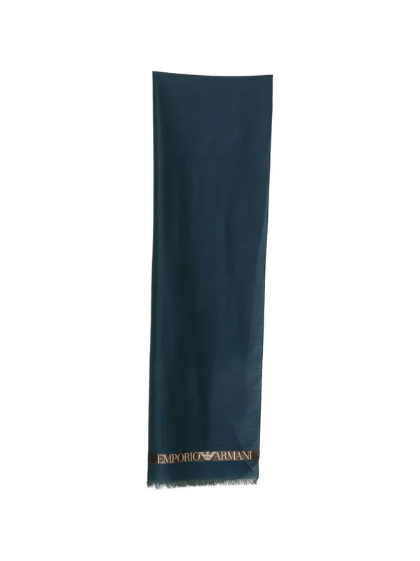 Logo Wool Blend Scarf - Emporio Armani