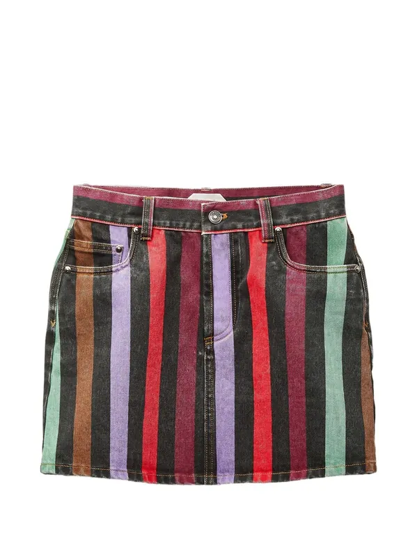 Striped Denim Skirt - Versace