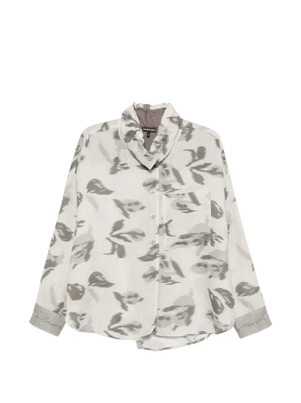 Printed Linen Shirt - Emporio Armani
