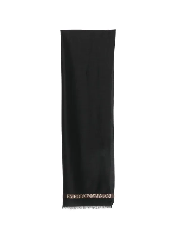 Logo Wool Blend Scarf - Emporio Armani