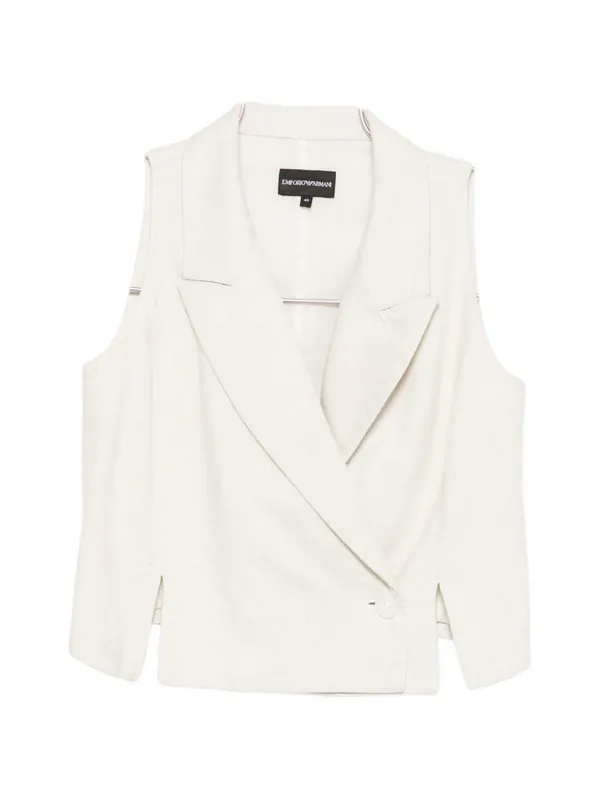 Cotton Blend Blazer Jacket - Emporio Armani