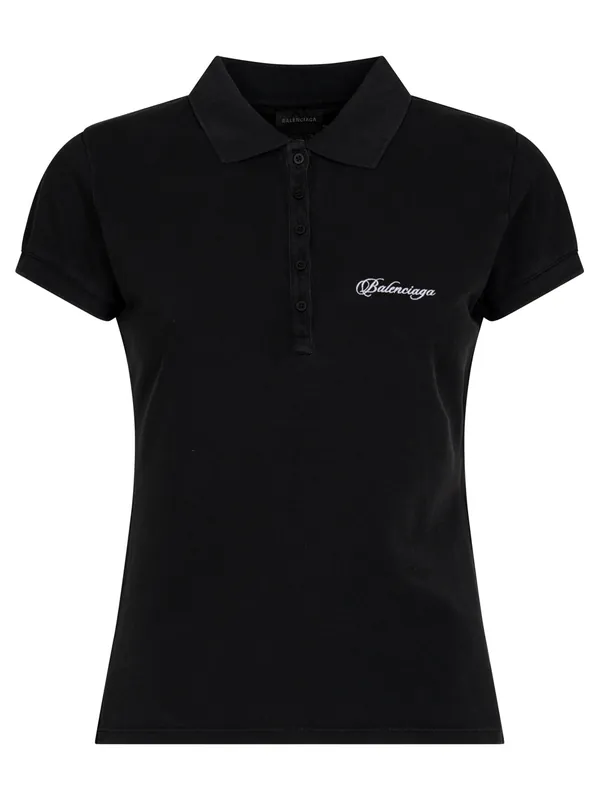 Fitted Polo With Logo Embroidery - Balenciaga