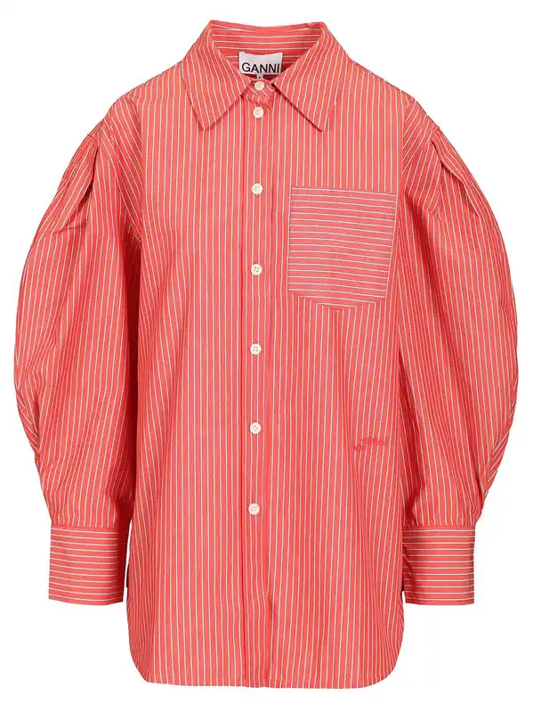 Oxford Shirt Shirts Red - Ganni