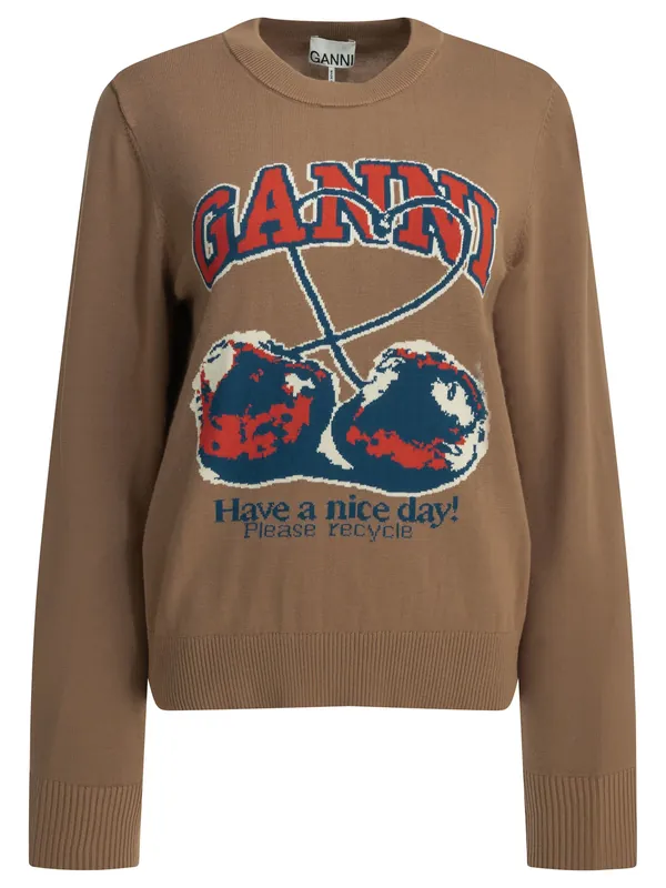 Cherry Knitwear Brown - Ganni