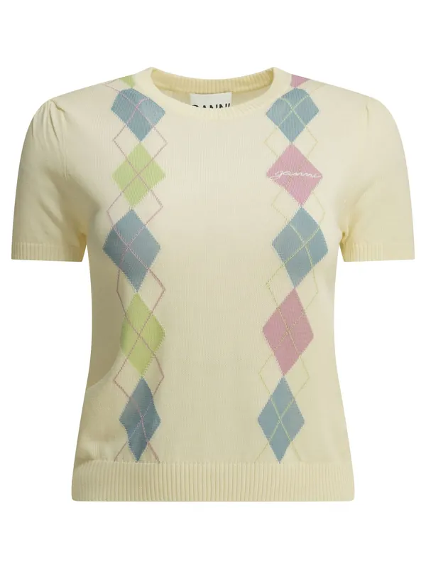 Argyle Knitwear White - Ganni