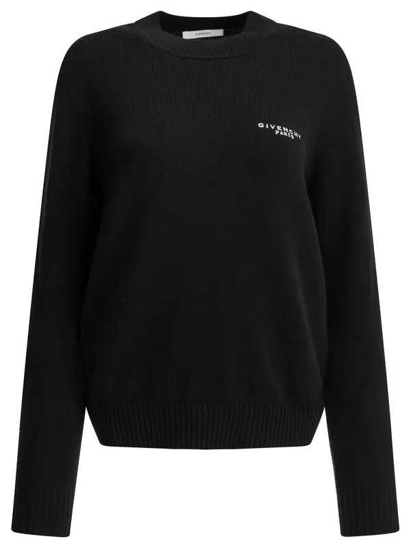 Crew-Neck Sweater With Logo Knitwear Black