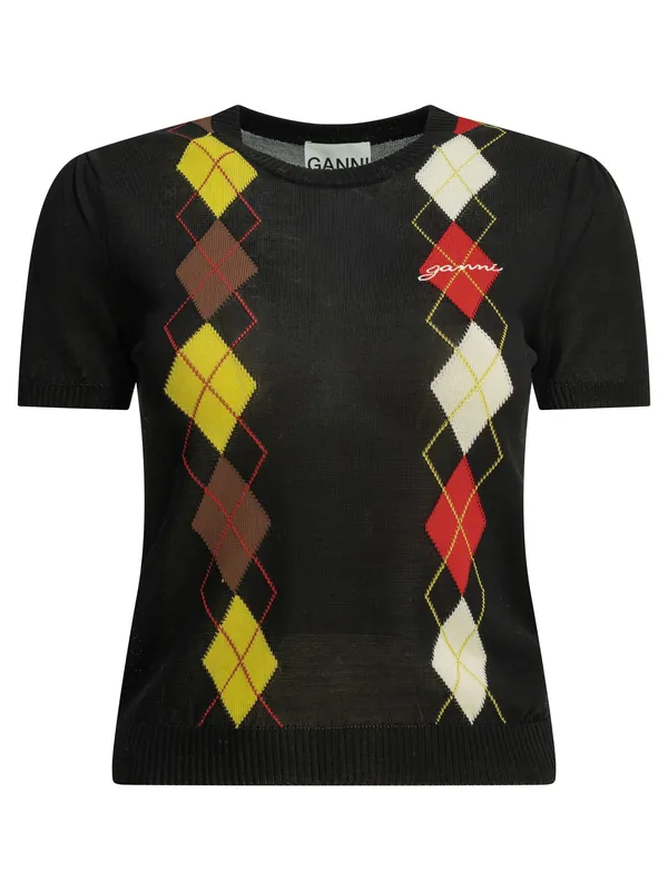 Argyle Knitwear Black - Ganni