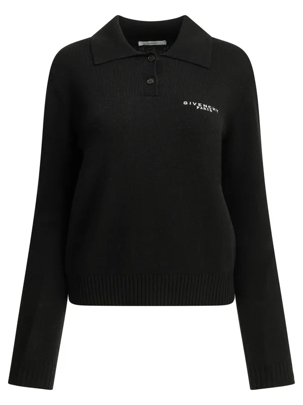 Logo Polo Sweater Knitwear Black - Givenchy