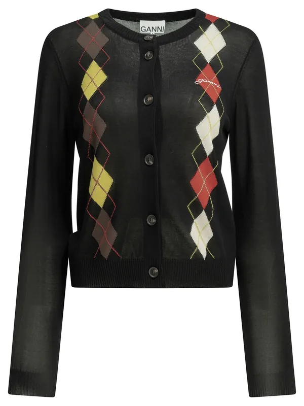 Argyle Knitwear Black - Ganni