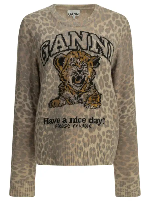 Tiger Knitwear Brown - Ganni