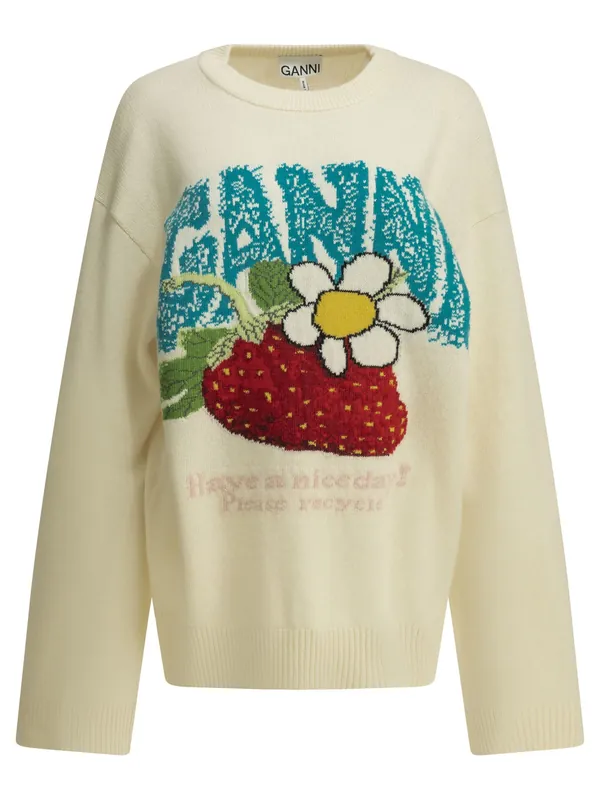 Strawberry Knitwear White - Ganni