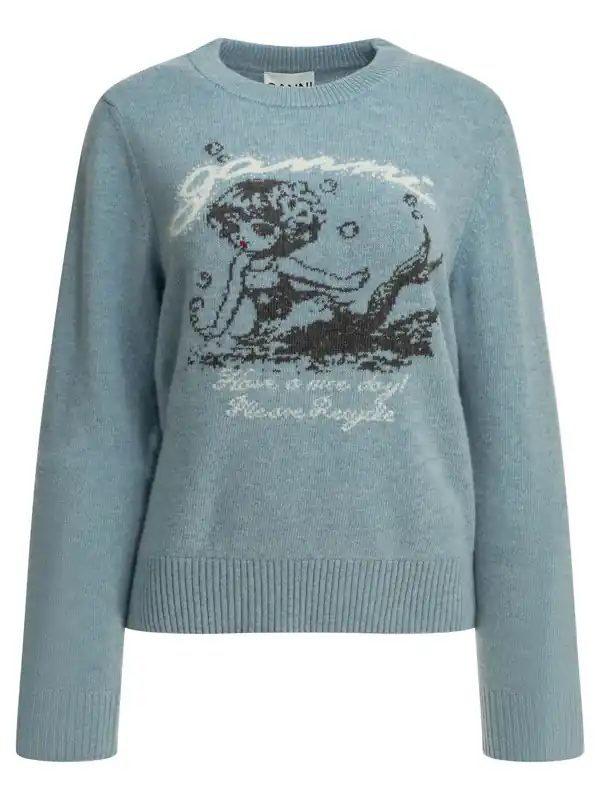 Mermaid Knitwear Light Blue - Ganni
