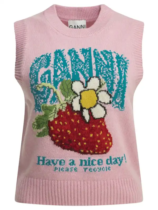 Strawberry Knitwear Pink - Ganni