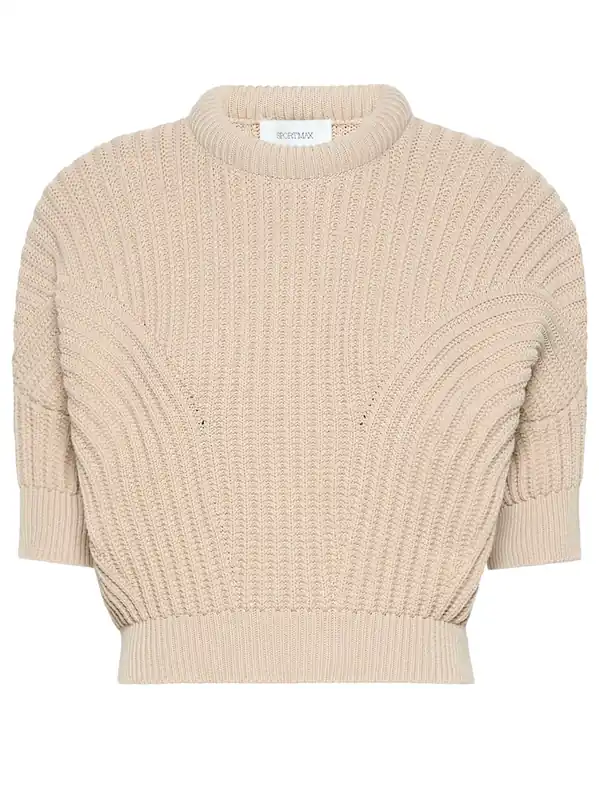 Cotton Blend Sweater With Sunburst Pattern - Sportmax