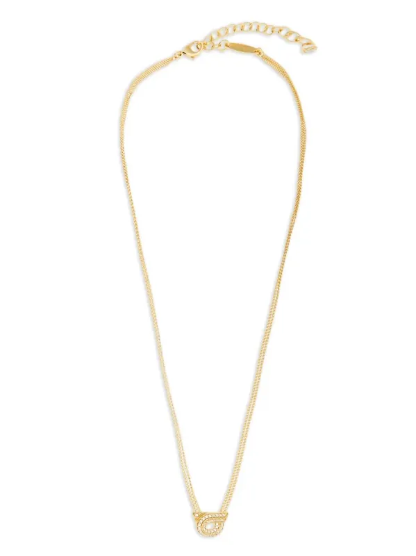 Double Chain Gancini Necklace With Crystals - Ferragamo