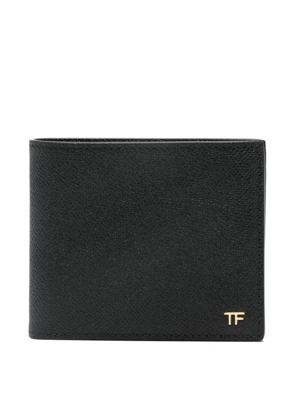 Bifold Leather Wallet With Metal Tf Logo - Tom Ford