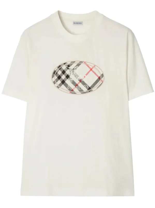 Check Cotton T-Shirt With Knight Print