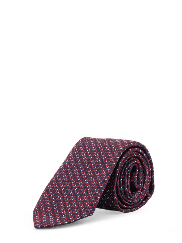 Crema Silk Tie With Intreccio Print - Ferragamo