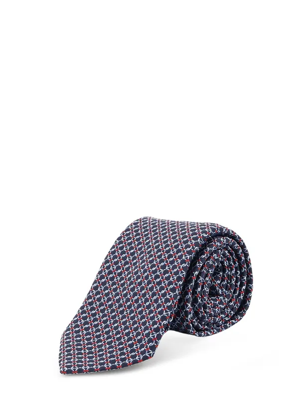 Crema Silk Tie With Intreccio Print - Ferragamo