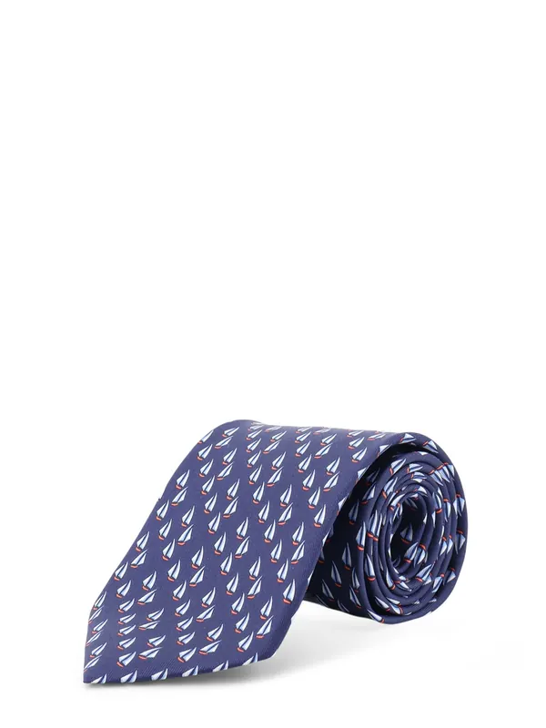 Catamarano Silk Tie With Nautica Print - Ferragamo