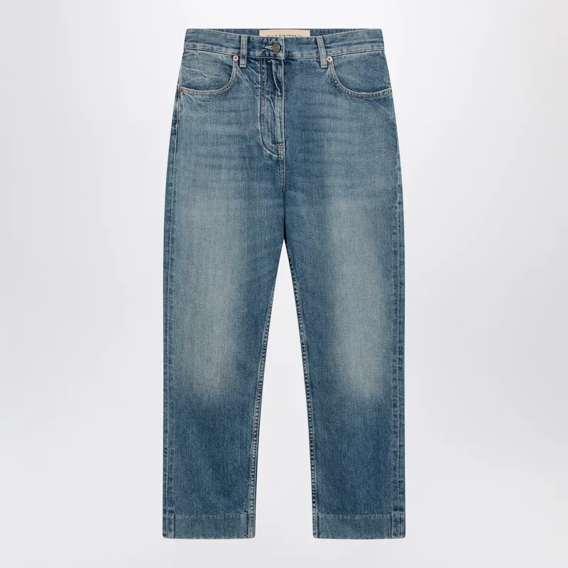 Medium Blue Jeans With V Patch Detail On The Back - Valentino Garavani
