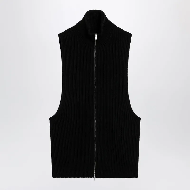 Black Wool Zip Vest - MM6 Maison Margiela