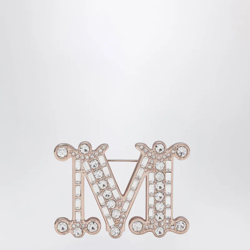 Monogram Brooch With Micro Crystals In Metal, Crystal - Max Mara