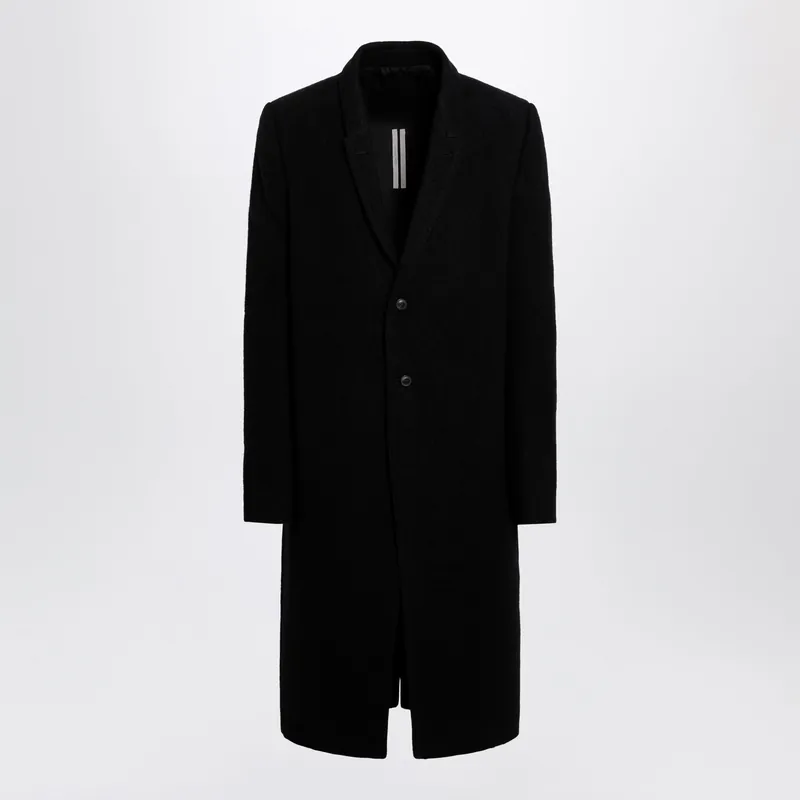 Black Single-Breasted Wool Coat