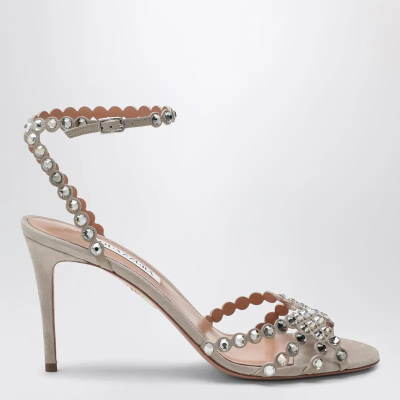 Tequila Crystal-Embellished Suede Sandals