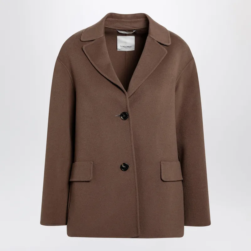 Brown Double-Wool Single-Breasted Jacket