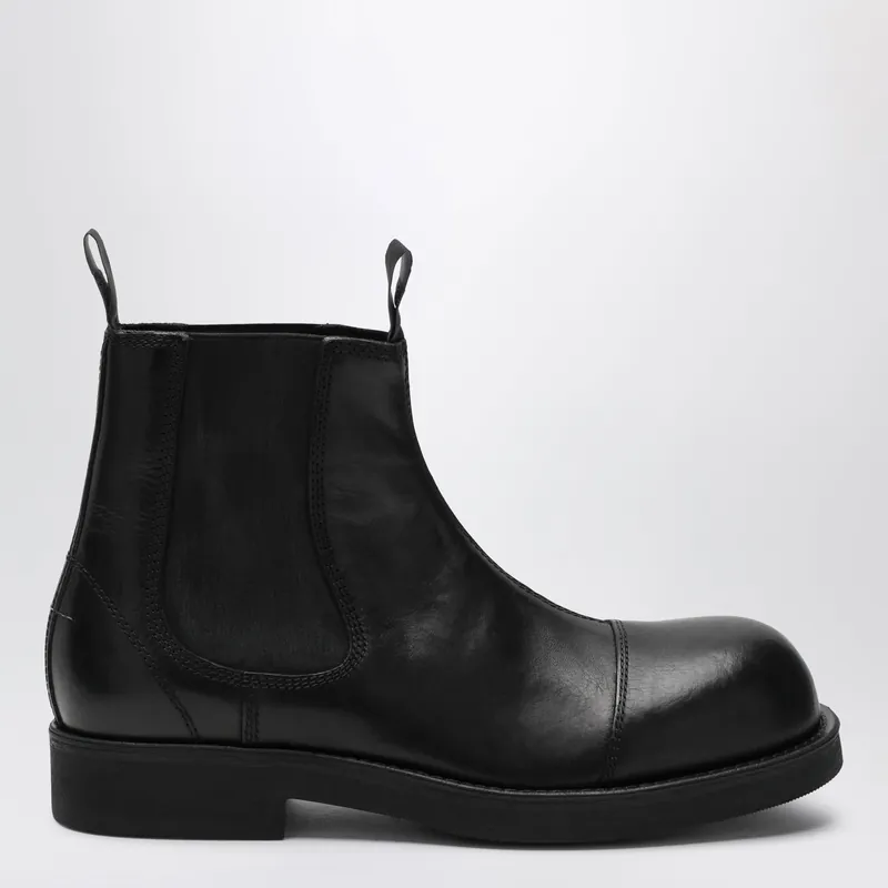 Black Leather Chelsea Biker Boots - MM6 Maison Margiela