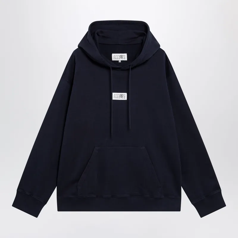Navy Blue Cotton Hoodie - MM6 Maison Margiela