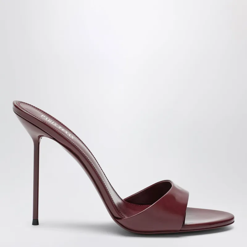 Lidia Mules In Amarena Patent Leather - Paris Texas