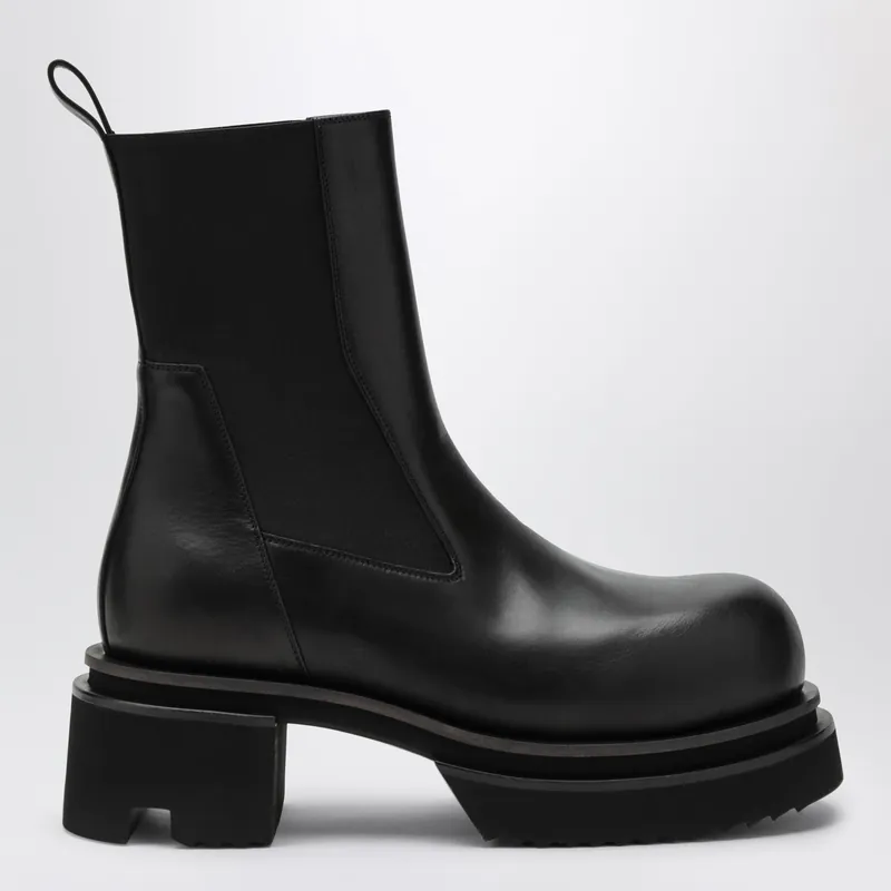 Black Bogun Leather Boots - Rick Owens