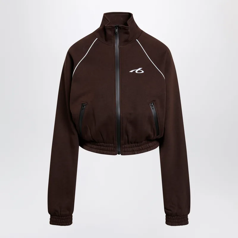 Techwear Zip-Up Jacket In Mocha Dry Fleece