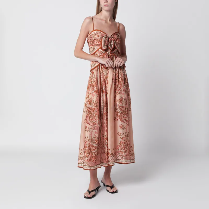 Aster Midi Dress With Silk Scarf Detail - Zimmermann