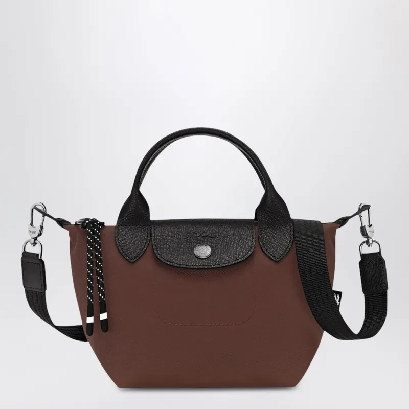 Xs Le Pliage Energy Bag With Handle In Cacao Colour - Longchamp