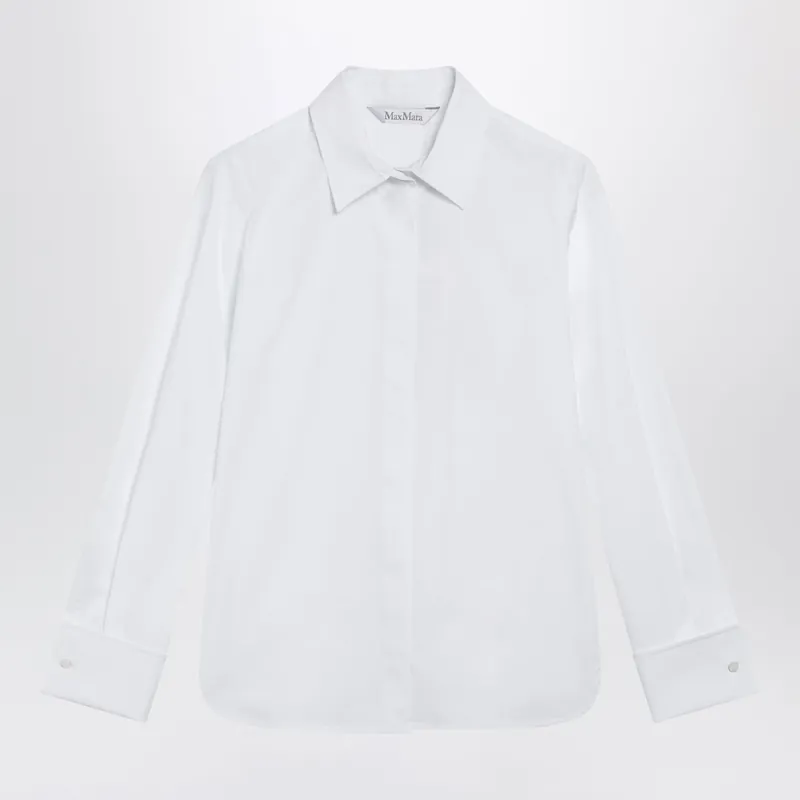 White Cotton Shirt With Logo - Max Mara