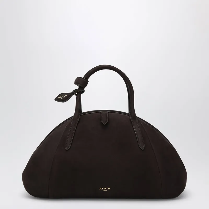 Brown Nubuck Top-Handle Bag