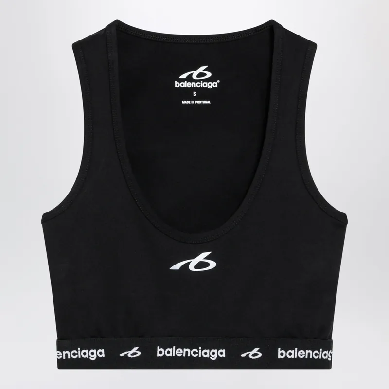 Techwear Bra Top In Black Technical Fabric - Balenciaga