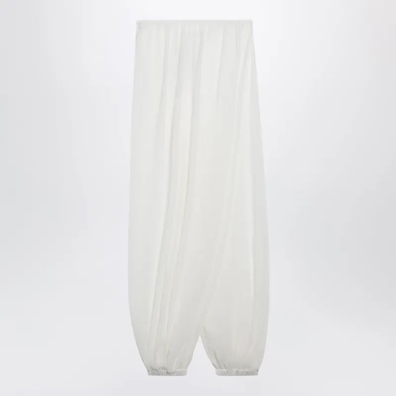 Mio Semi-Sheer Balloon Trousers In White
