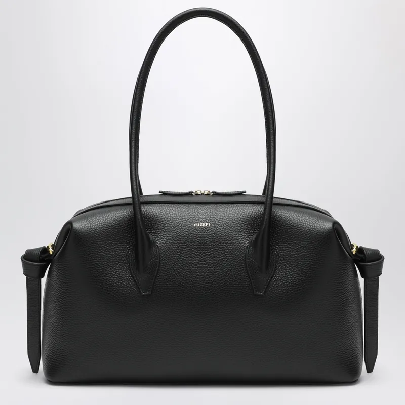 Brioche Duffle Bag In Black Pebble-Grained Leather