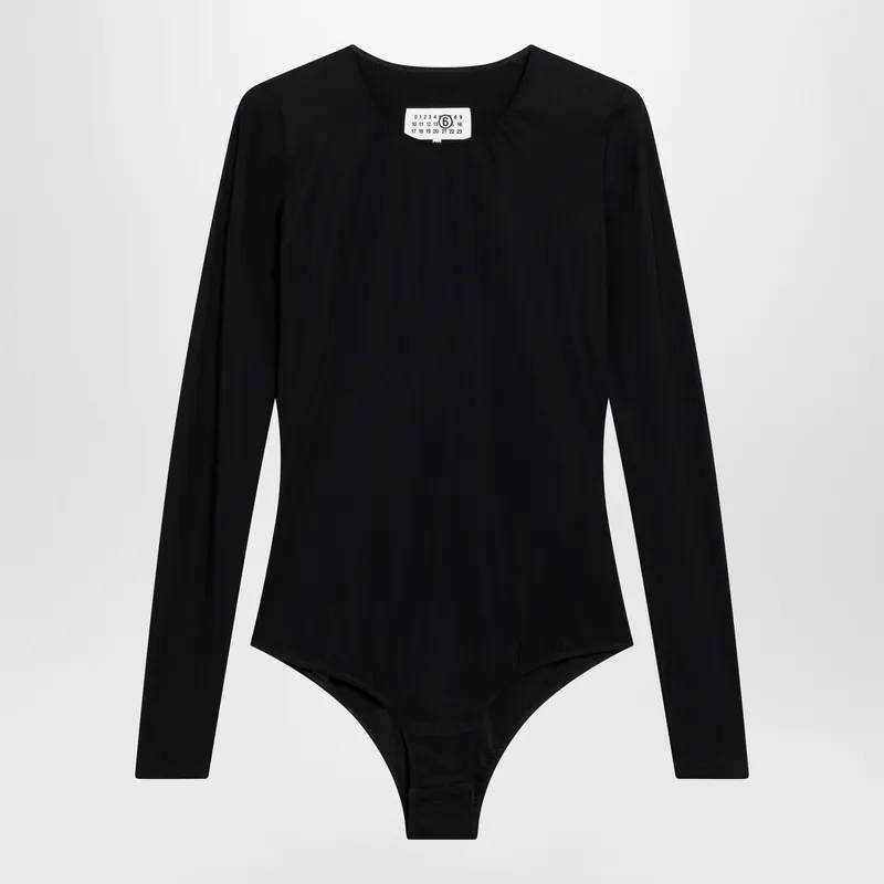 Black Lycra Jersey Bodysuit - MM6 Maison Margiela