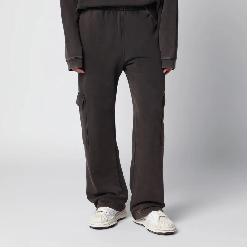 Coffee-Colored Cargo Jogger Trousers