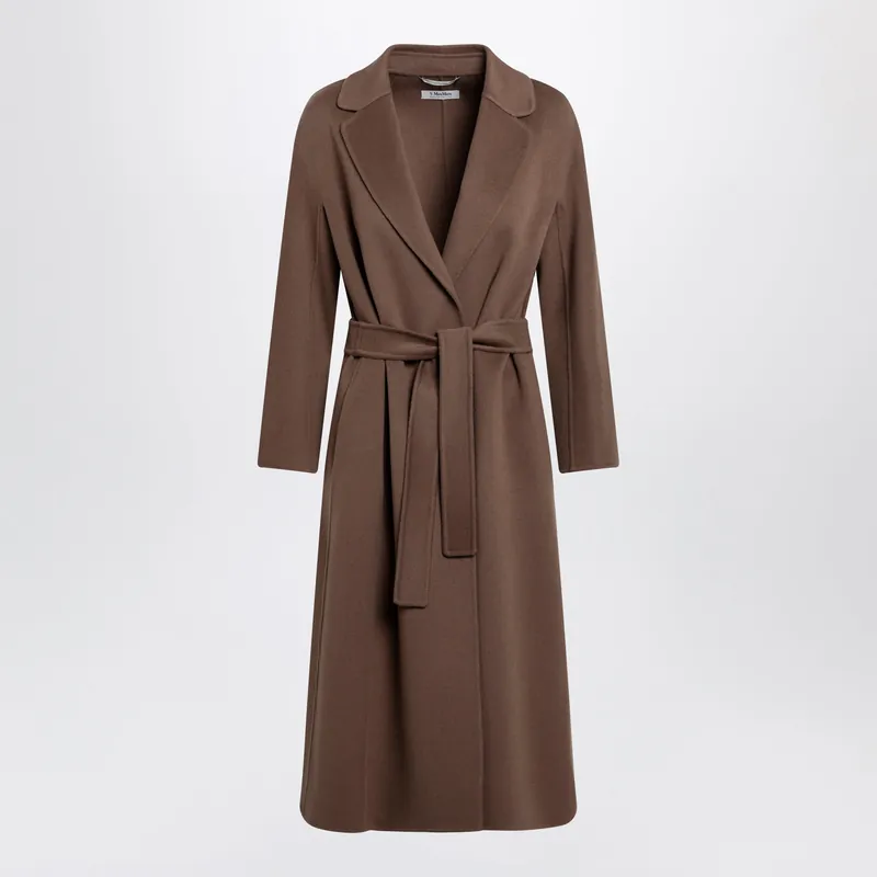 Brown Midi Coat In Wool Drap - 'S Max Mara