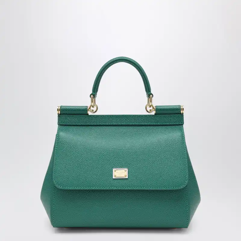 Medium Sicily Top-Handle Bag In Emerald Green