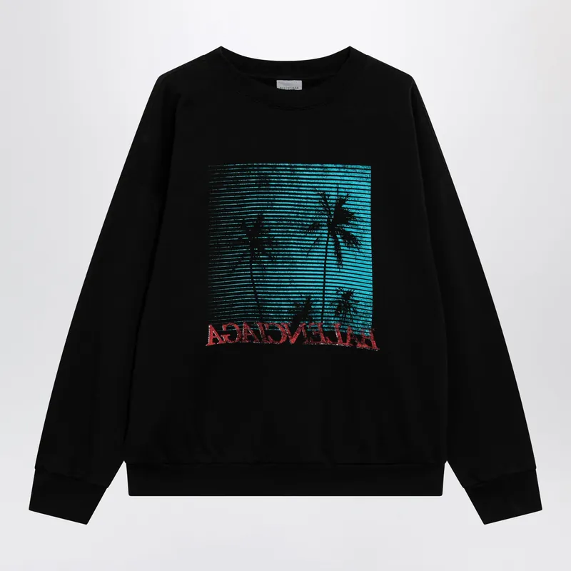 Black Sweatshirt With Logo Print - Balenciaga