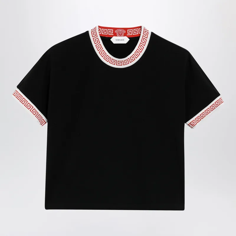 Black Stretch Cotton Jersey T-Shirt