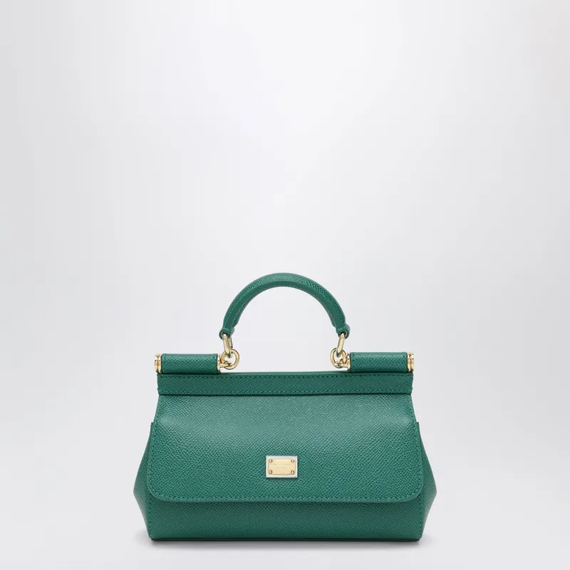 Small Sicily Top-Handle Bag In Emerald Green