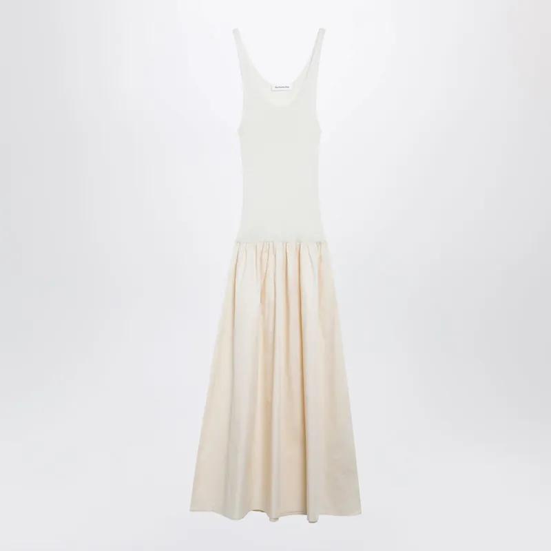 Iliya Maxi Dress In Cream Viscose And Cotton - The Frankie Shop